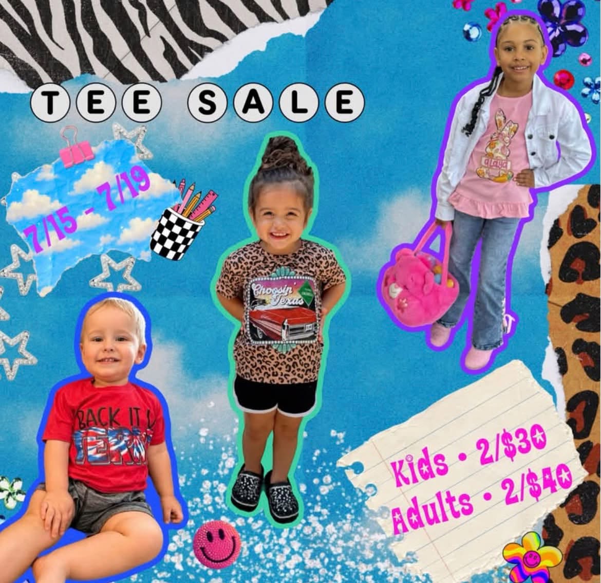 Tee Sale (Adults)Must add 2 Shirts for Sale Price