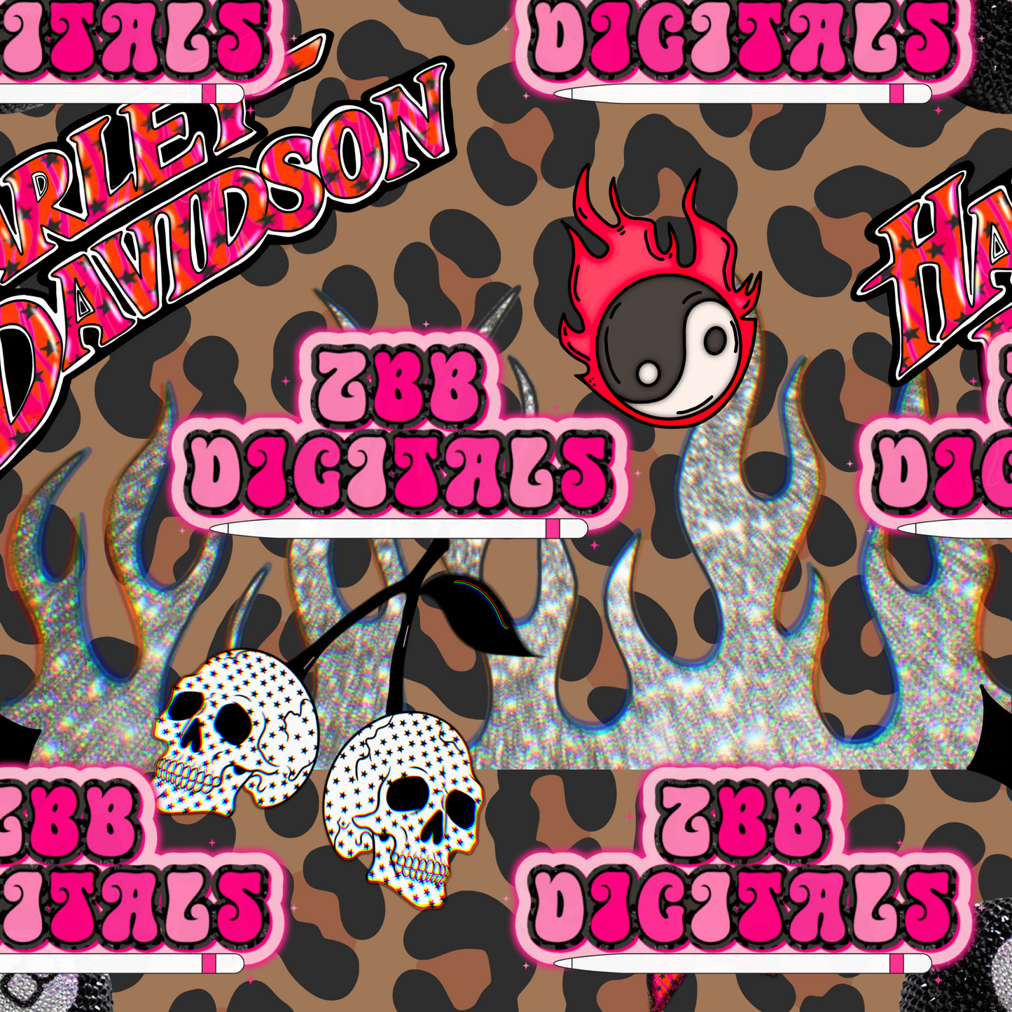 Edgy Skull & Cheetah Seamless