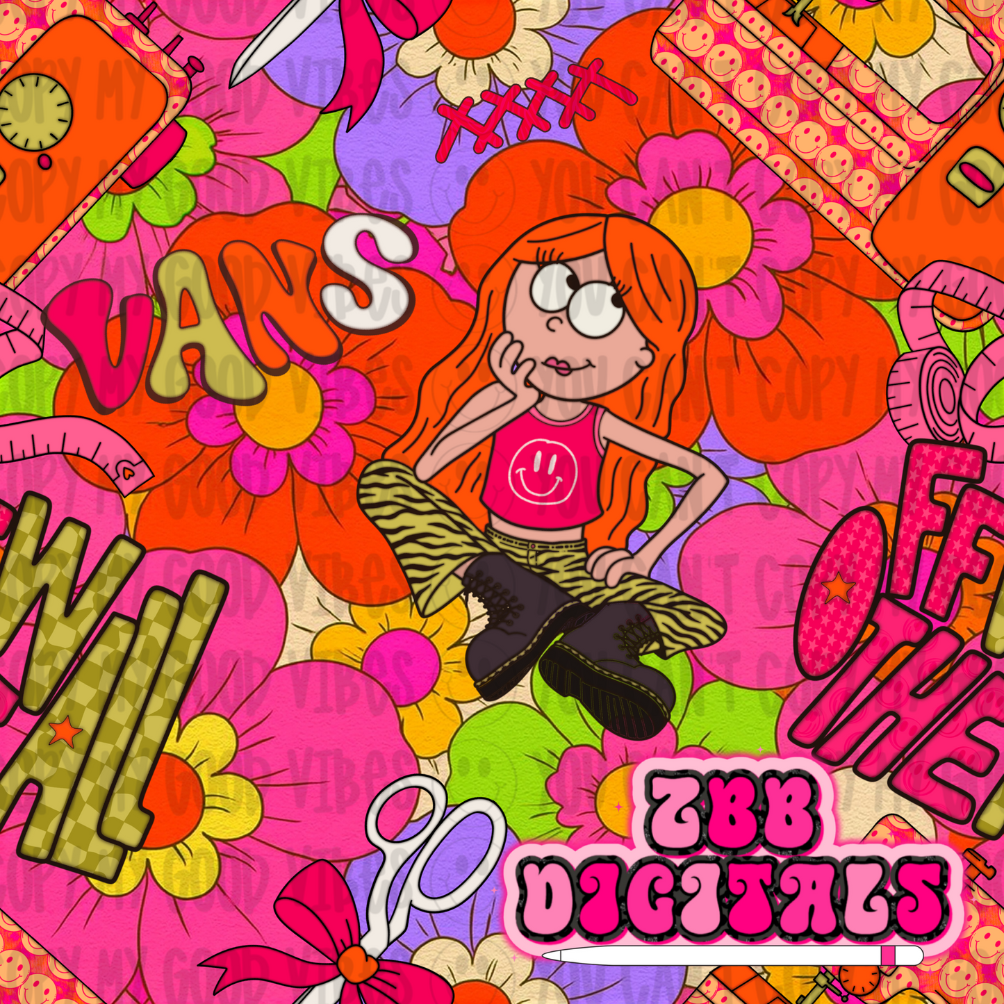 Retro Groovy Lizzie Seamless