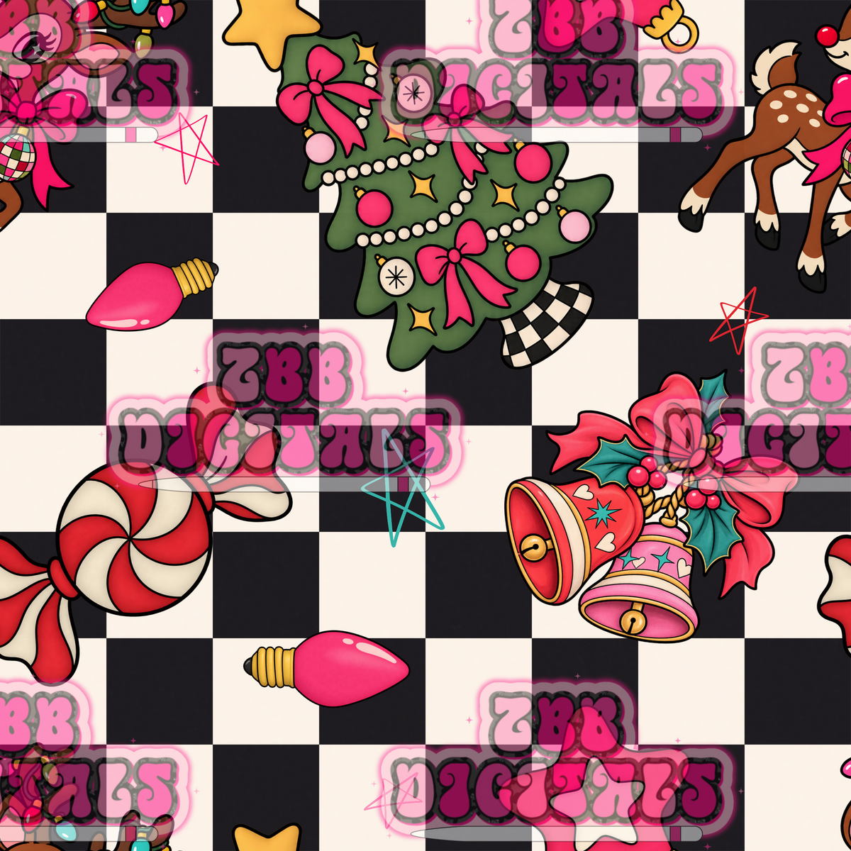 groovy checkered Christmas