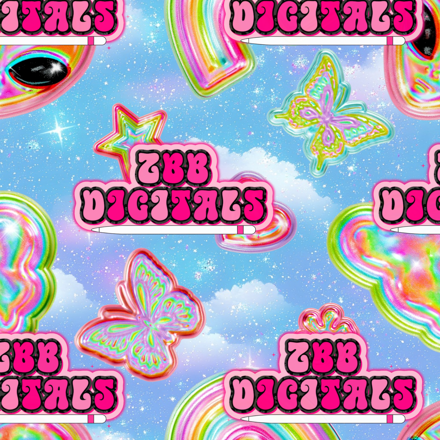 Butterfly Sky Dopamine Seamless