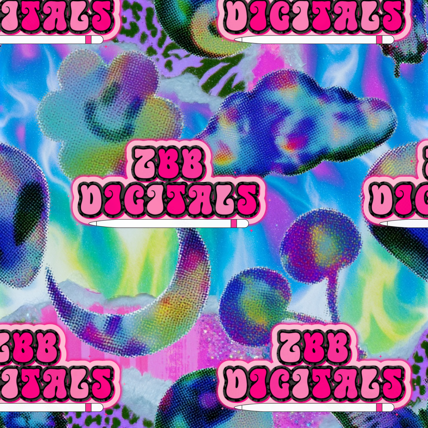 Watercolor Alien Dopamine Seamless