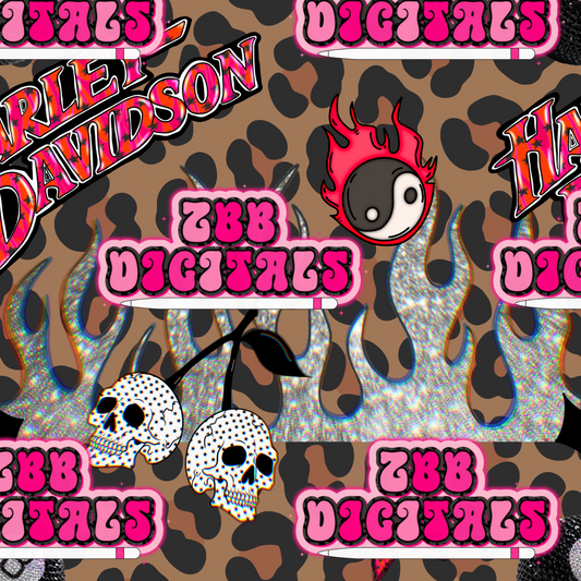 Edgy Skull & Cheetah Seamless