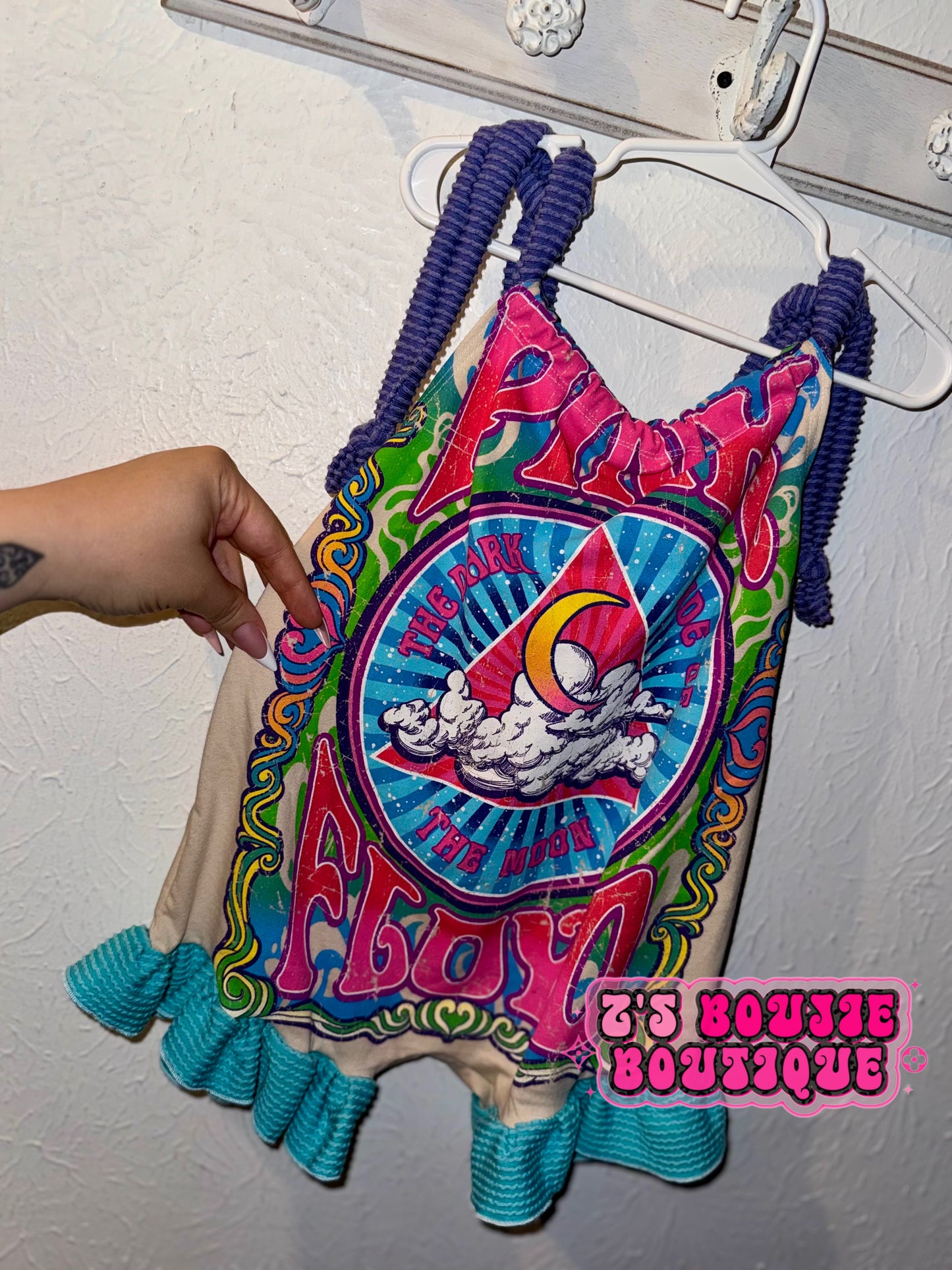 Pink Floyd Upcycle Rose Romper