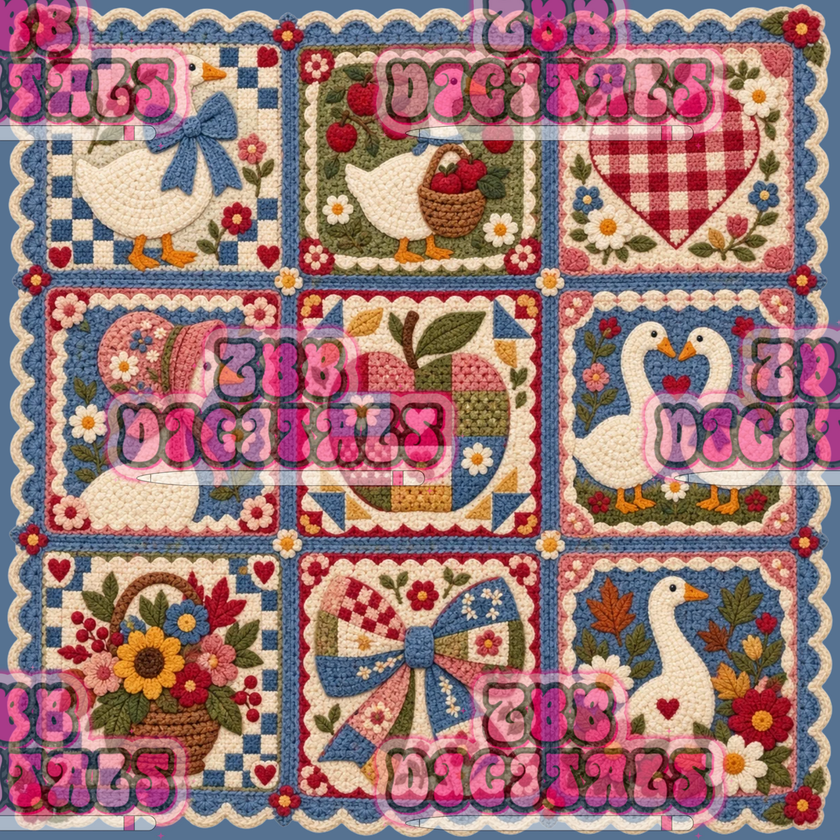 Vintage geese crochet