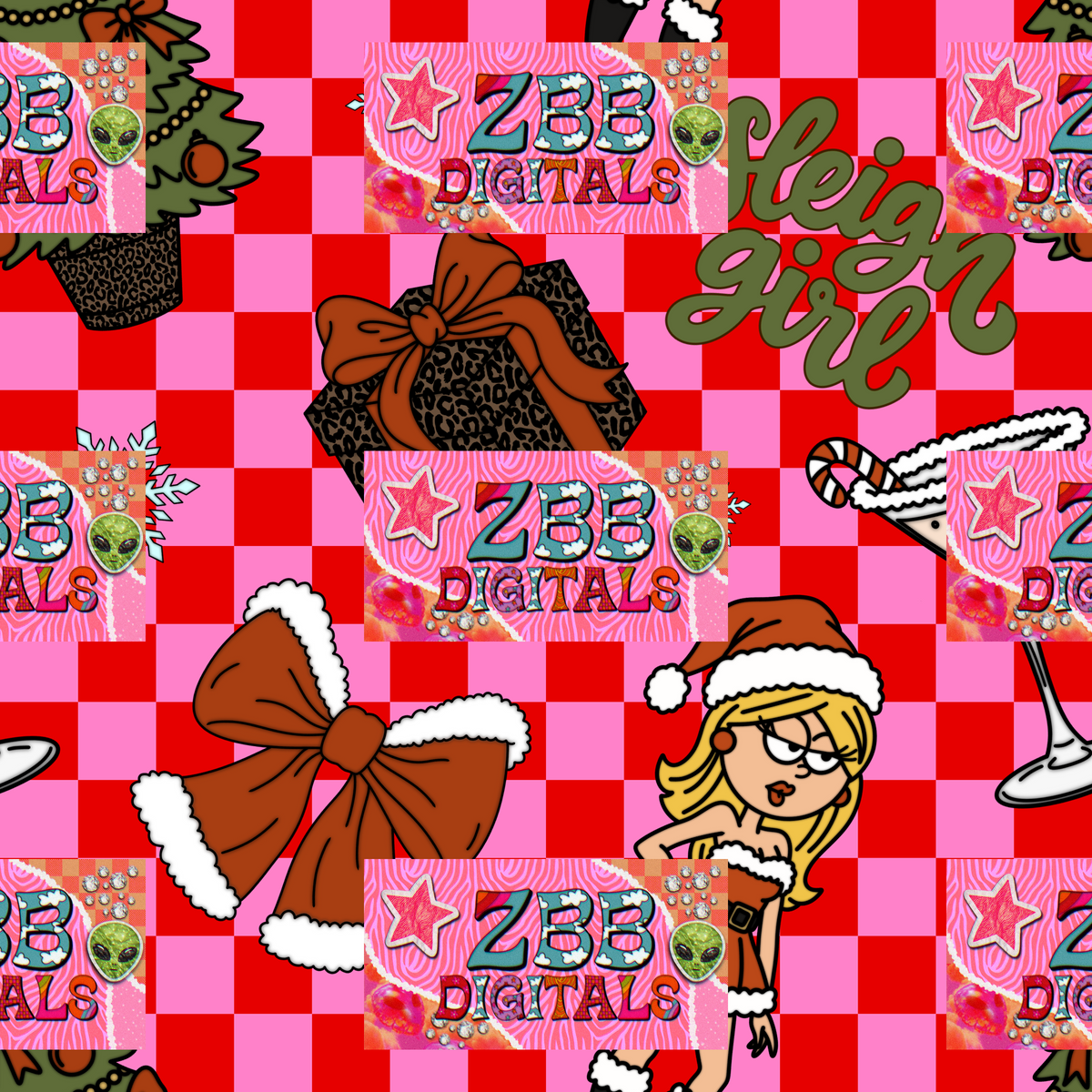 checkered sleigh girl