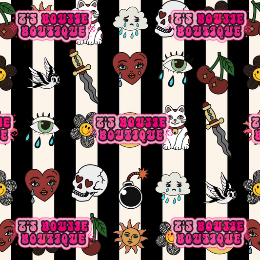 emoji-stripes-black-cream-seamless